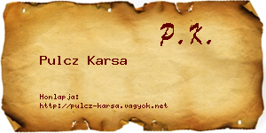 Pulcz Karsa névjegykártya